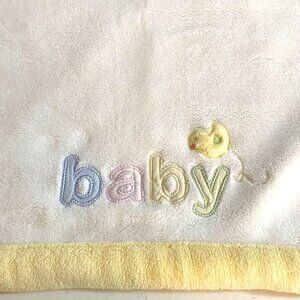 Baby Starters Thick Soft Throw Blanket Yellow Trim 29x38 in Spring Duck Chick‎